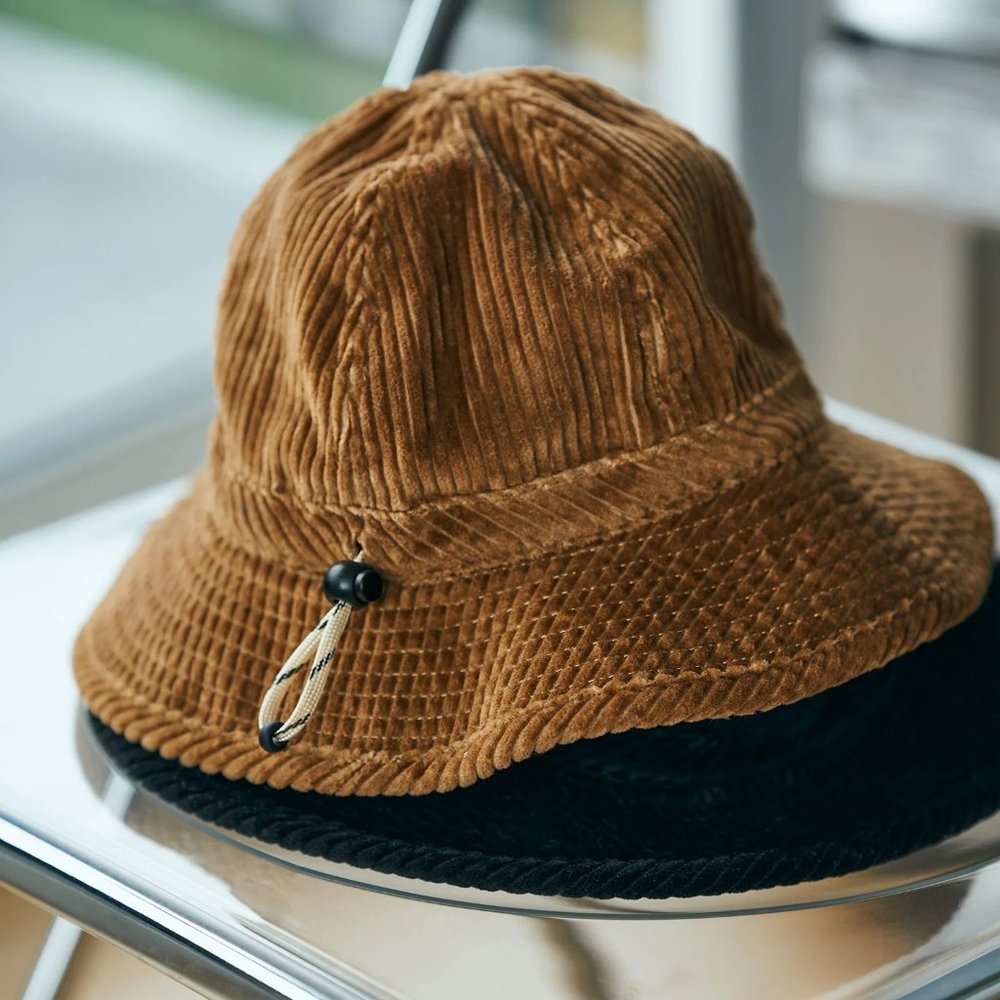 Cableami Corduroy Metro Bucket Hat with Drawcord - Brown 5W Size M NWT